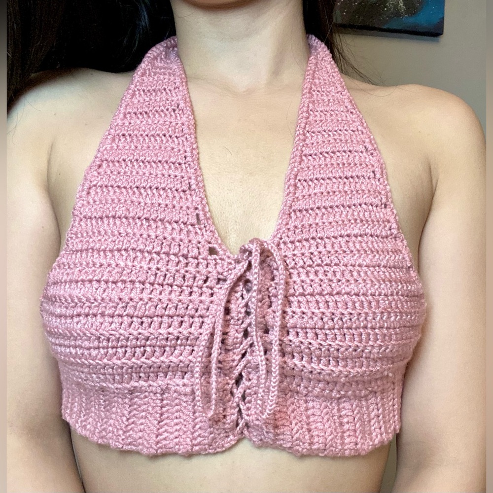 Baby pink crop top/brallete